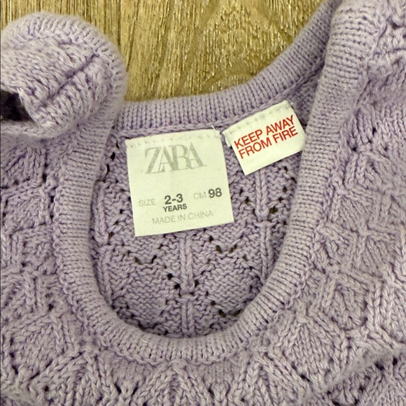 Zara Lavender Crochet Tank and Shorts Set Size 2-3 - Picture 2 of 6